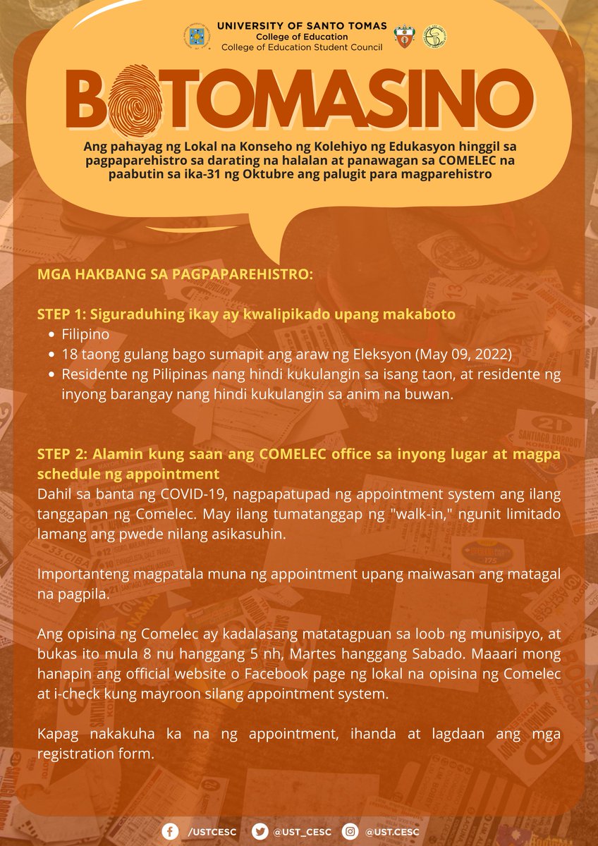 UST_CESC's tweet photo. #MagparehistroKa
#BOTOmasino https://t.co/DqL8mqn5TL