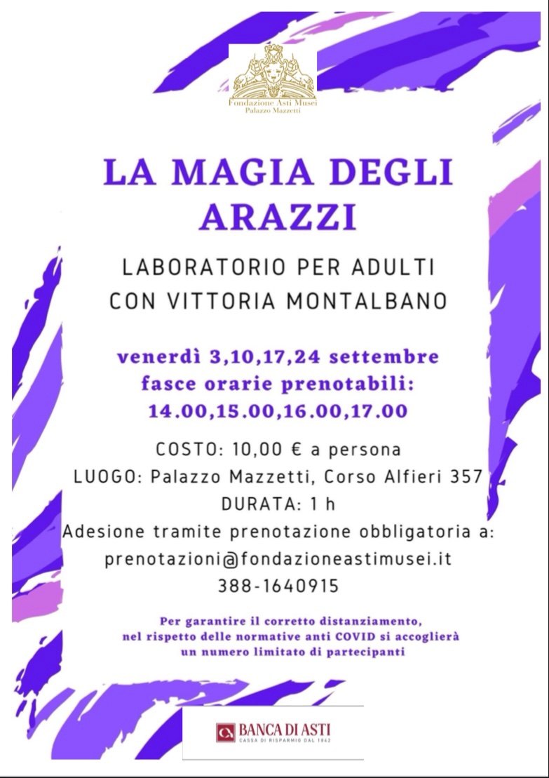 AstiMusei's tweet photo. Ritorna a grande richiesta il laboratorio degli arazzi!! 🧶🧵🪡🪢 

Il primo appuntamento con l’artista Vittoria Montalbano sarà questo venerdì 3 settembre 🗓 con differenti fasce orarie a vostra disposizione. 
🕑🕒🕓🕔

⚠️POSTI LIMITATI⚠️ https://t.co/fp9nKcTEF3