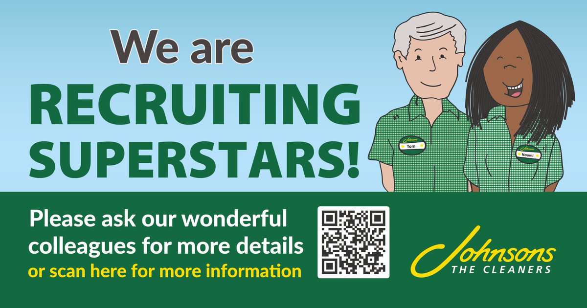 johnsoncleaners's tweet image. Vacancies in:

Reading
Scunthorpe
Wetherby
Guisborough
Bridlington
Northampton
Hertfordshire
Borehamwood
Welwyn garden city
Southampton
Berkshire
Tottenham
Witham
Cornwall
Newton Abbott
Chesterfield
Leeds
Harrogate
Altrincham
Didsbury
Wilmslow
Manchester
Lancaster
Liverpool
