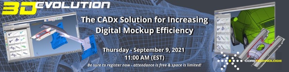 CoreTechnologie's tweet image. #Webinar - The CADx Solution for Increasing Digital Mockup Efficiency: #3D_Evolution &amp;amp; #DMU

🗓Thursday, September 9th, 2021 🤖11am EST
Attendance is free ⚠️ space is limited so be sure to register✍️ lnkd.in/gTgtUkmR

#automation #cadsoftware
#caddesign #engineering #CAD