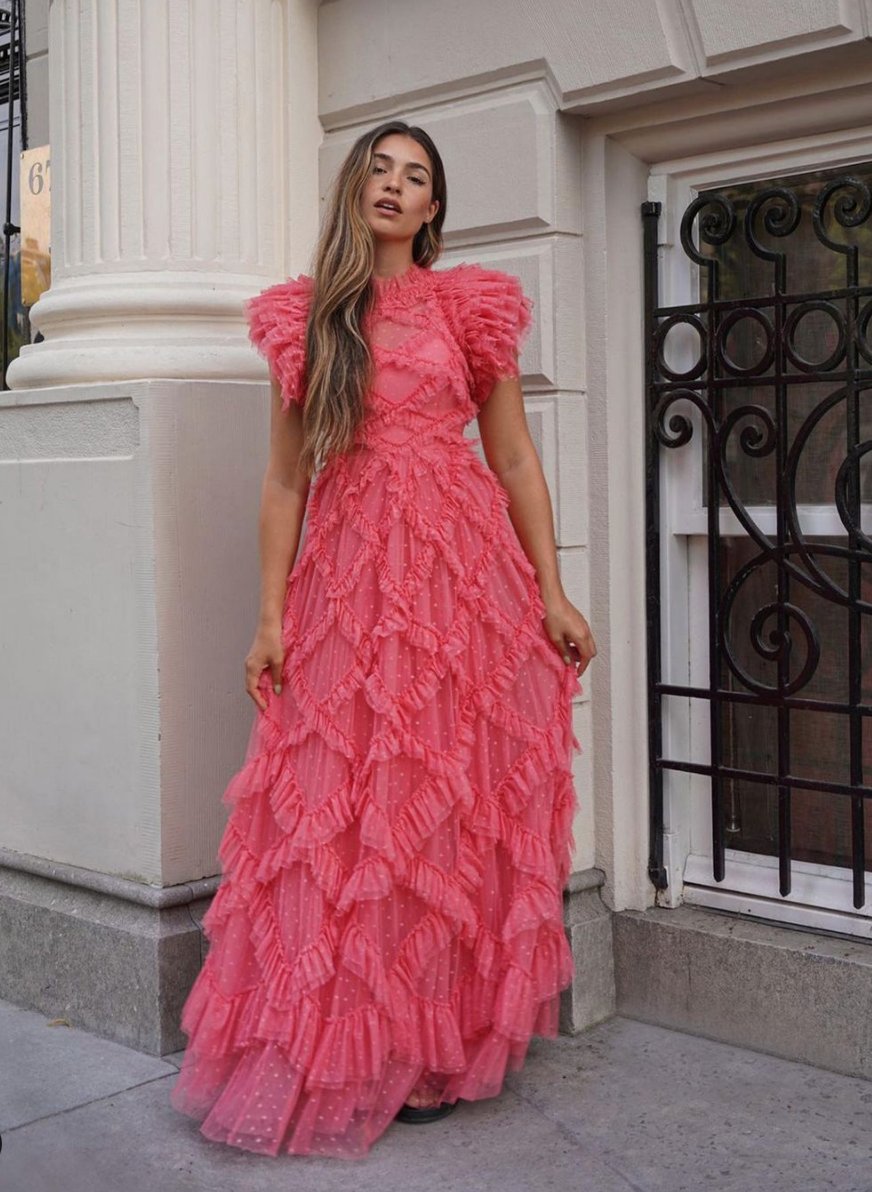 needle and thread genevieve ruffle gown