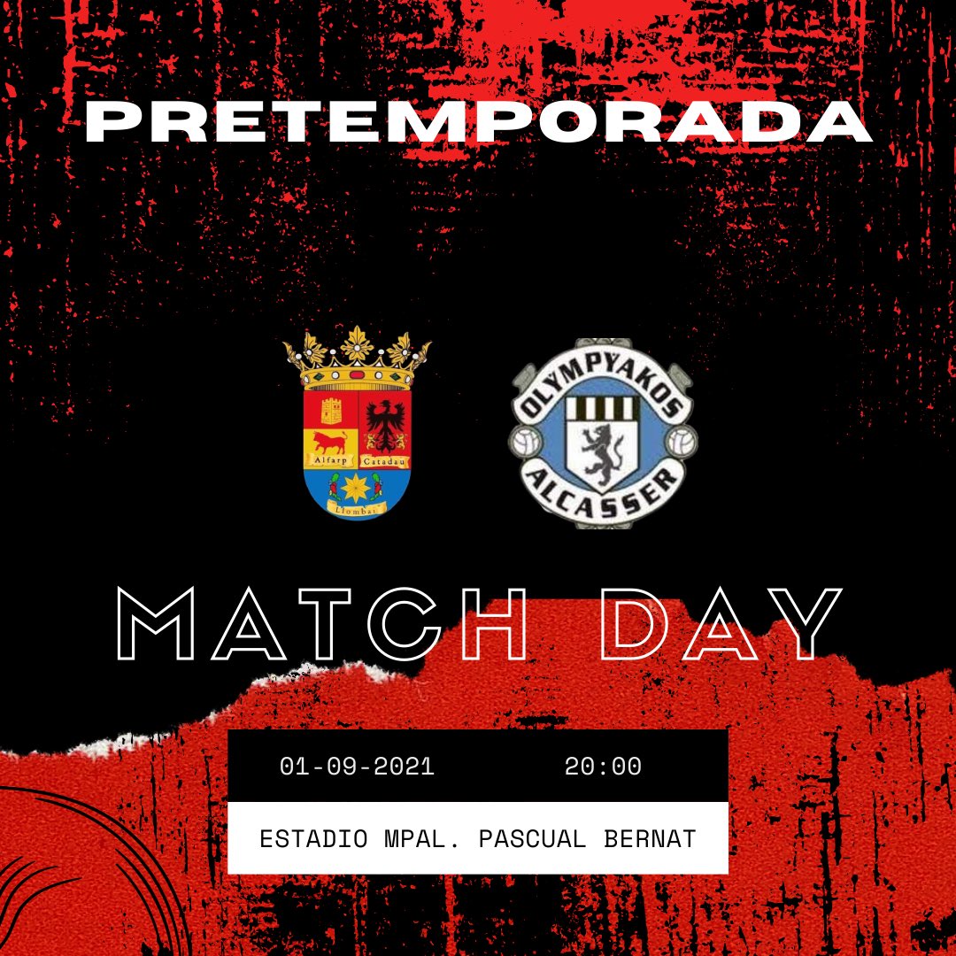 📣MATCH DAY📣
🆚 Olympiacos Alcàsser
🏟 Pascual Bernat
🕒 20:00

#DíaDeManco
