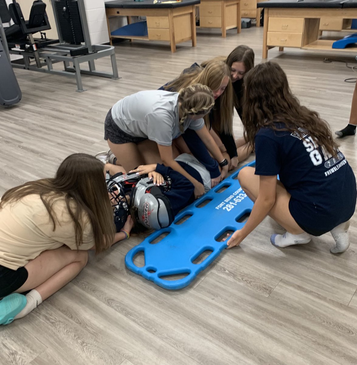 Spine board training for the newbies!