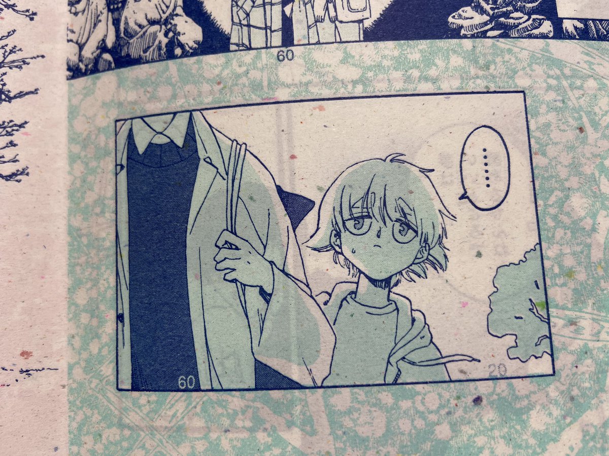 こちらはおりひめ。
カラフルなチリがたくさん入っている。裏うつり強め。ベタ、ムラ少なめ。線くっきり。あらぬところにチリが入ることがある。 