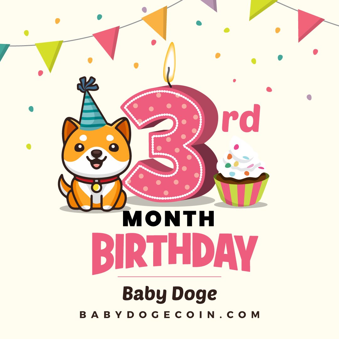 Baby Doge (@babydogecoin) on Twitter photo Happy 3 month birthday #BabyDogeCoin !
In August we:
1st on crypto cup 🏆
Featured in <a href="/Yahoo/">Yahoo</a> + more
$100,000 donation and partnership with <a href="/bestfriends/">Best Friends</a>
<a href="/NASCAR_Xfinity/">NASCAR Xfinity</a> race
@OKEx listing + 3 more listings
Bridged to Okex Chain
Finished ethereum bridge (audit ready)
+ MORE Happy 3 month birthday #BabyDogeCoin !
In August we:
1st on crypto cup 🏆
Featured in <a href="/Yahoo/">Yahoo</a> + more
$100,000 donation and partnership with <a href="/bestfriends/">Best Friends</a>
<a href="/NASCAR_Xfinity/">NASCAR Xfinity</a> race
@OKEx listing + 3 more listings
Bridged to Okex Chain
Finished ethereum bridge (audit ready)
+ MORE