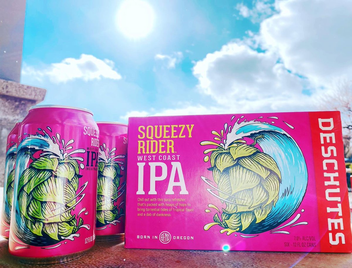 What better way to celebrate this warm weather than with our new Squeezy Rider West Coast IPA! #deschutesbrewery #craftbeer #westcoastisthebestcoast #bendoregon #pnw