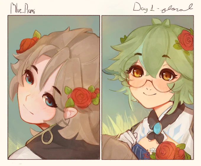#AlberoseWeek2021
Day 1: Floral 

Flower crowns are always a nice option
#原神 #Alberose #アルスク 
