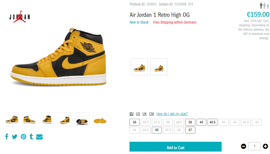 jordan 1 pollen restock