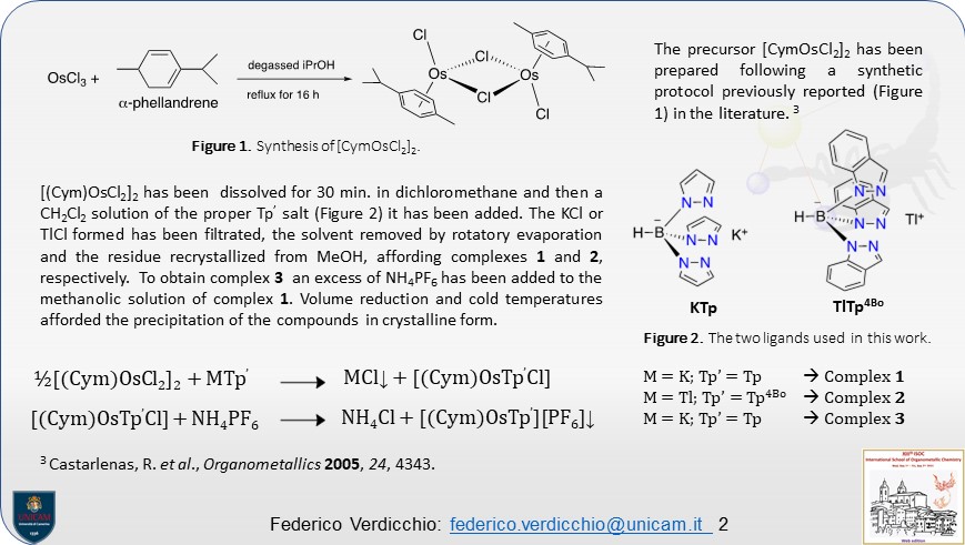 verdicchio_f's tweet photo. Synthesis and Characterization of Novel (η6-arene) Osmium(II) Poly(pyrazolyl)borate Complexes  
@ISOCUnicam @UniCamerino 
#Chemistry #ISOCUnicam https://t.co/Oa2wNDPobR
