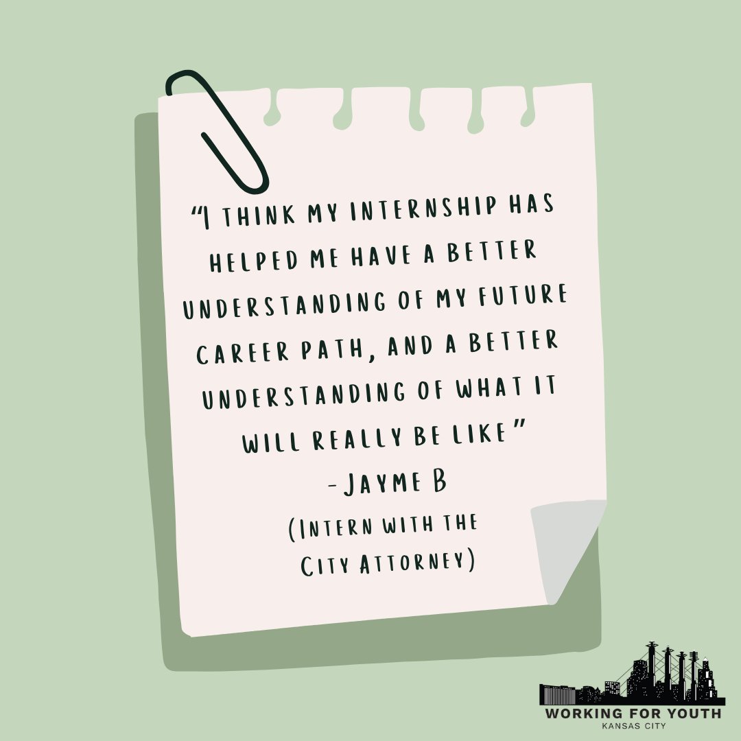 KCCommonGood's tweet photo. Jayme B., a #WorkingforYouth intern at the Office of the City Attorney this summer says that their internship has helped them have a better understanding of their future career path.
#THANKYOU Jayme for all your hard work this summer, we can’t wait to see what you achieve! https://t.co/dPap0YZlrP