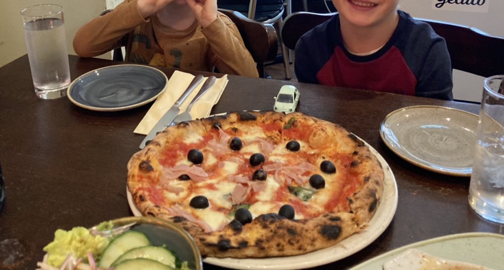 Lovely lunch at the wonderful <a href="/MASANIELLO5/">MASANIELLOTWICKENHAM</a> with grandsons who shared a pizza and said it was the best pizza they’d ever had.