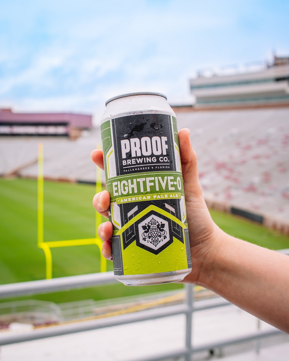 ✅ 16-oz cans. ✅ Eightfive-0. ✅ Football is back in Doak.

Yes, you're reading that right! 👀 Eightfive-0 Pale Ale 16-oz cans will be sold throughout stadium concessions at home FSU Football games in Doak. Go Noles! 🏈