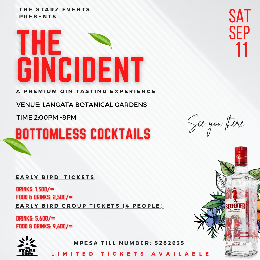 its_wachira_'s tweet photo. The Gincident is back this coming September 11th 2021 from2:00pm to 8:00pm
Venue : Langata Botanical Gardens
Get your Early Bird tickets 
See poster for details
Limited Tickets Available!
@The_Stars_KE 

All MOH guidelines will be observed.
Kindly RT🙏🏾 https://t.co/dtg4QAsNPA