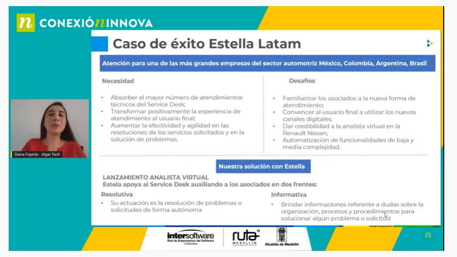 InterSoftwareCo's tweet image. Conoce el caso de éxito de Estella de la empresa #AlgarTechLatam junto con @Ruta_N e @InterSoftwareCo en #ConexiónInnova. bit.ly/3DDEYiT