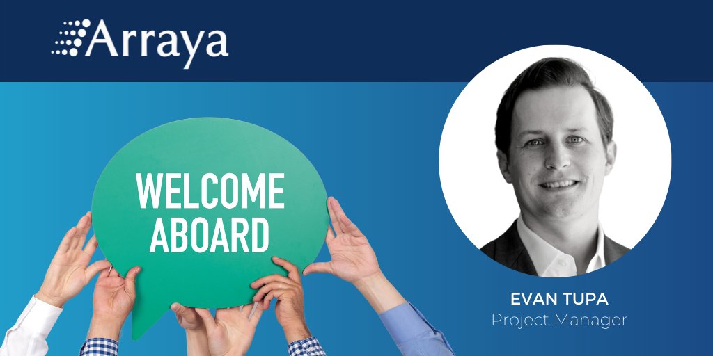 ArrayaJoe's tweet image. We have been on a roll lately welcoming new employees and we're not going to stop now! Arraya is thrilled to have Evan Tupa join the team as a Project Manager. 
Welcome Evan!
#ArrayaRocks #EvanRocks #topworkplaces2021 #BestPlacestoWork #LoveWhereYouWor…