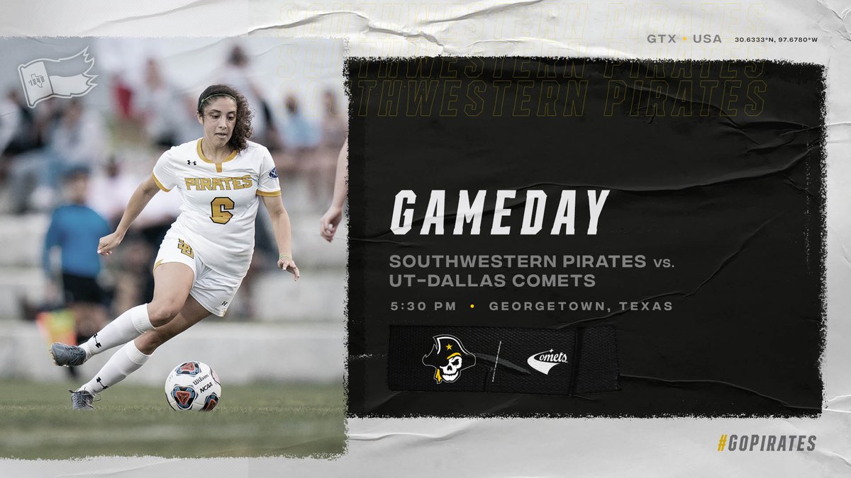Southwestern Pirates (@supirates) on Twitter photo #GAMEDAY | <a href="/SUPiratesWSOC/">Southwestern WSoccer</a>
🆚<a href="/UTDCOMETSPORTS/">UTD Comets</a>
⏰5:30 PM
📍Georgetown, Texas
📺📊portal.stretchinternet.com/swu/ #GAMEDAY | <a href="/SUPiratesWSOC/">Southwestern WSoccer</a>
🆚<a href="/UTDCOMETSPORTS/">UTD Comets</a>
⏰5:30 PM
📍Georgetown, Texas
📺📊portal.stretchinternet.com/swu/