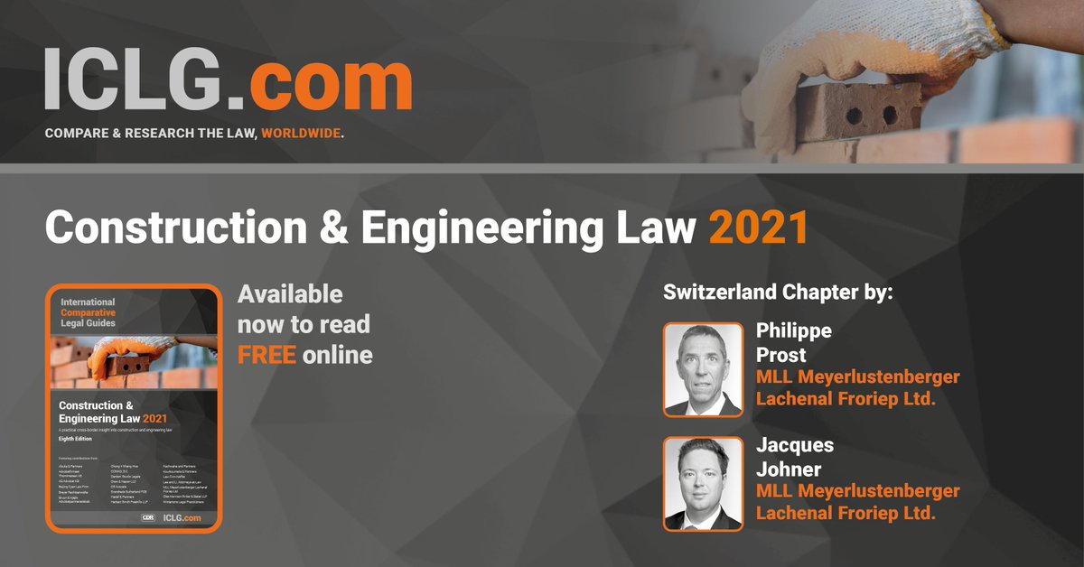 MLL_Legal's tweet photo. @MLL_Legal author of Switzerland chapter of International Comparative Legal Guide (@ICLG_GLG)- Construction & Engineering Law" https://t.co/afjQHiTs7r
#constructionlaw #engineeringlaw #constructionregulation #realestatedevelopment #switzerland #MLL https://t.co/2xBKTW9ABx
