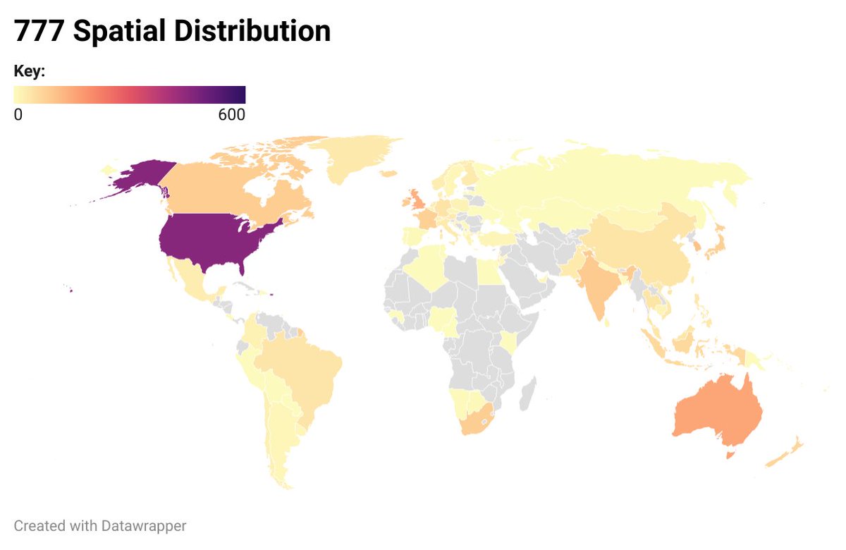 I recently made this choropleth map for <a href="/thesevens_7/">The Sevens</a> which shows the spatial distribution of the whole gang. Check it out!
datawrapper.dwcdn.net/rIJan/1/