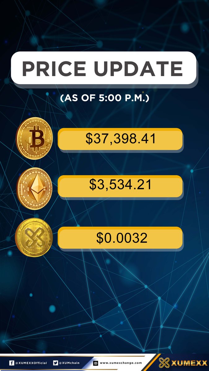 XUMEXXOfficial's tweet photo. Here's the Updated Price as of 5:00 PM
#XUM #XUMChain #XUMCoin https://t.co/JlW3xAVlon