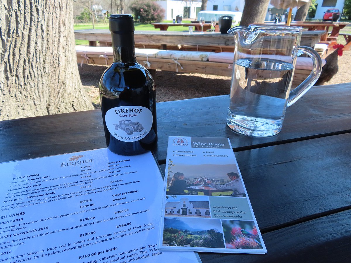 ShopperSAfrica's tweet photo. The magic of Eikehof's Cape Ruby - named after Grandpa's 1942 Ford! It warms the soul!
#SpringDay #Spring #ArborWeek #OakTrees #Wine #Cheese #Franschhoek #GrandpasFord #CapeRuby #Semillon #SauvignonBlanc #Chardonnay #Merlot #Shiraz #CabernetSauvignon https://t.co/4YqTFEy5s6 https://t.co/zi7Ql7rQbw