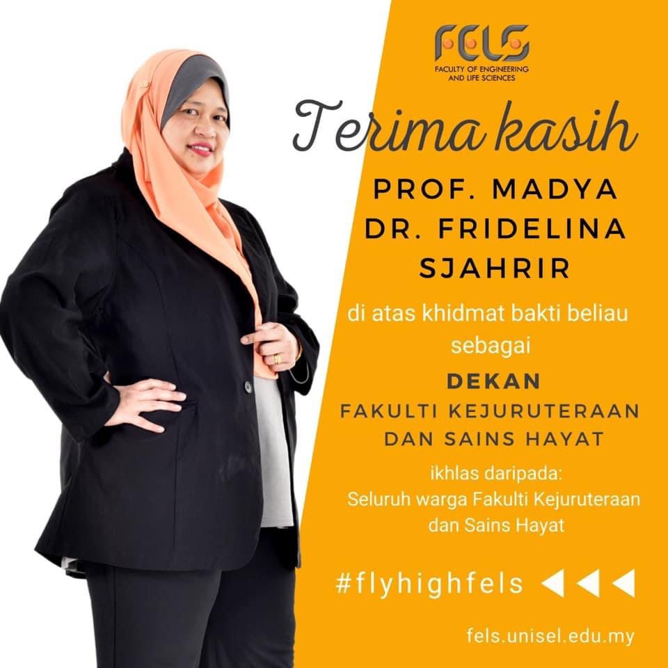 jasbio_unisel's tweet photo. Seluruh warga Fakulti Kejuruteraan dan Sains Hayat ingin merakamkan setinggi-tinggi pernghargaan dan ucapan terima kasih kepada Prof. Madya Dr. Fridelina Sjahrir di atas khidmat bakti yang diberikan sepanjang tempoh memegang jawatan Dekan, Fakulti Kejuruteraan dan Sains Hayat. https://t.co/u9BncHcYrV
