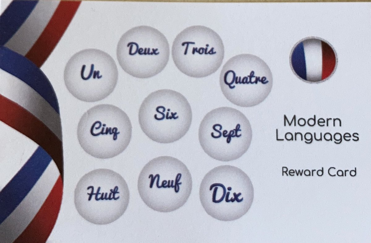 LinwoodModLangs's tweet image. LHS Mod Langs Dept are pleased to launch our reward cards this month! Pupils can receive up to 3 points a week which not only equates to whole school merits but also puts them in monthly “Modern Linguist” prize draw. Good luck everyone! 🇪🇸🇫🇷