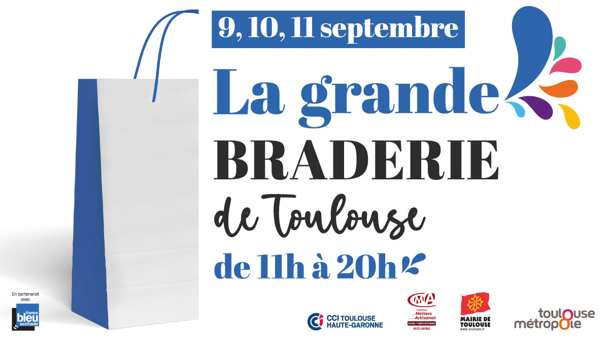 La #GrandeBraderie 🛍️ de #Toulouse revient pour une édition 2021 de jeudi 9 à samedi 11 septembre 👉🏼 bit.ly/2WDBdZB