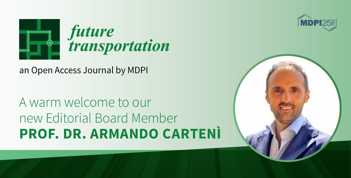 📢A warm welcome to Prof. Dr. Armando Cartenì from <a href="/unicampania/">UniversitàVanvitelli</a> for joining our Editorial board member. His research interests focus on: #Transportation planning; #Sustainable #mobility; #Passengers /freight terminal simulation; #ITS; sharing mobility; #Maas
