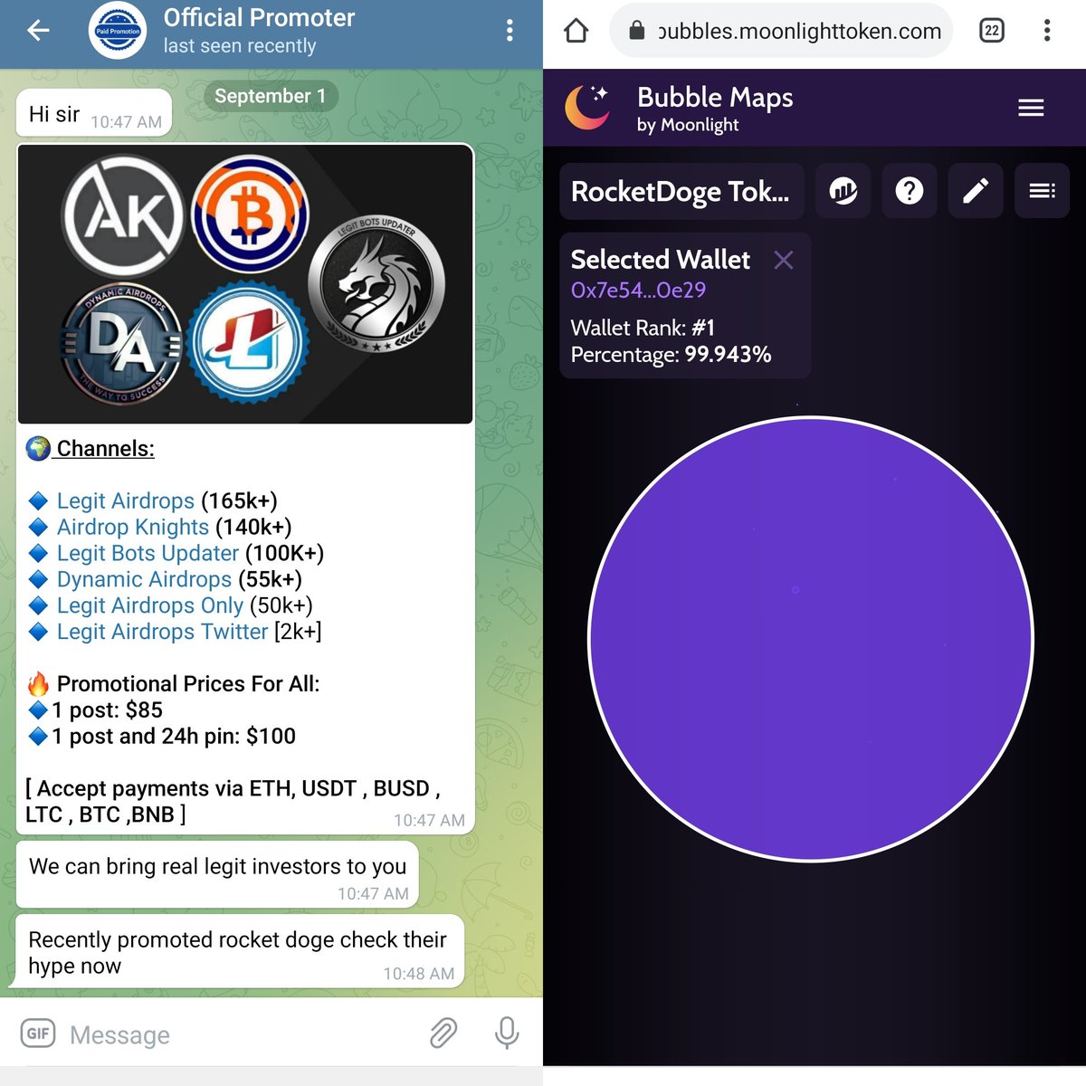 mehdcoin's tweet photo. I was contacted this morning for paid Marketing... They give me their last reference. I have a look on Bubble Maps and ...😂😂😂
#BSCBubbleMaps #BSC #BinanceSmartChain #BNB #ByeScammers #BscLearnAndEarn #BSCSafe @moonlight_bsc https://t.co/YSxILxg6Qc
