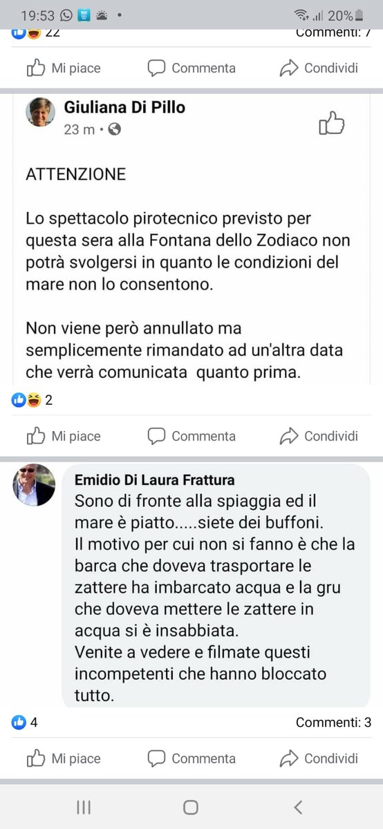 Prima il consigliere Ferrara si affanna a spiegare come la cena elettorale di <a href="/virginiaraggi/">Virginia Raggi</a> sia un evento slegato dai fuochi d'artificio, poi guarda caso, rimanda i fuochi a data da destinarsi perché il mare è agitato. Della serie "Master di arrampicata sugli specchi"...