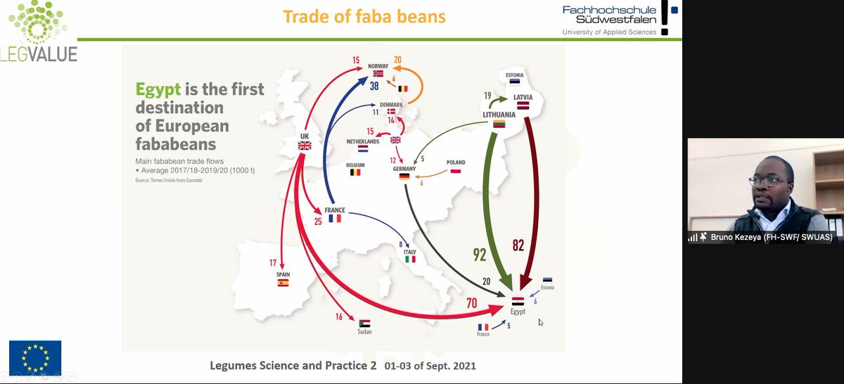 Bruno Kezeya works on the <a href="/LEGumeVALUE/">LEGVALUE</a> project and reports on the trade routes of dry peas and faba beans….

Interesting to see very different areas of demand… #AABLegumes21
