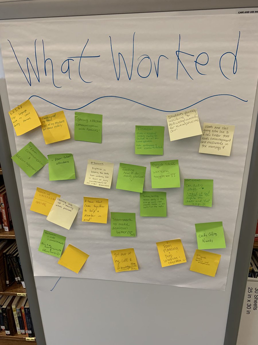 KathrynM101's tweet photo. “What Worked.”

Started off our faculty meeting with a crowdsourcing of things that worked during our opening week. Many good things are working due to our inspiring @moore_magnet faculty! @ncpublicschools @wsfcs @NAESP @NASSP #WhatWorked #gratefulprincipal @gcouros https://t.co/Y1Ivi5s2bN