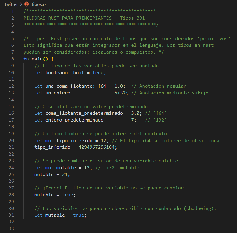 andresleon79's tweet photo. 🏖📝#rustlang posee un conjunto de 𝐭𝐢𝐩𝐨𝐬 elementales que están integrados en el lenguaje.
#RustTip: Rust puede inferir tipos a partir del contexto.
#Radix @radixdlt #rust4beginners
✈️https://t.co/3IDhzzgkBh
🖐https://t.co/b3WKqWKZsG https://t.co/51cEArItos