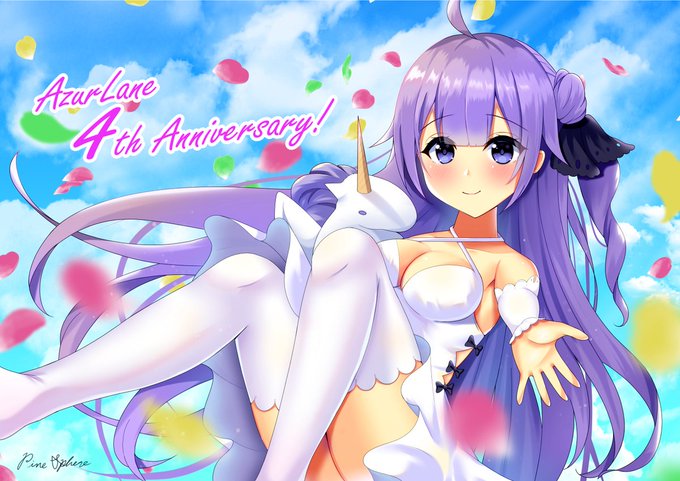 #アズレン4周年アート
#アズールレーン 

4周年おめでとうございます!
小さいけどとっても頼りになるユニコーンちゃん。これからもお兄ちゃんと一緒に頑張ろうね!! 