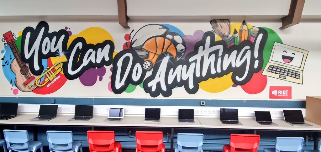 RisingTideProj1's tweet photo. We cannot thank @riotgames enough for making this special new room for our students! A new space created for students, complete with 32 laptops and a fresh new look! This space will enable students to learn in a technical and fun environment, helping them create their future! https://t.co/75SZHW1mSa