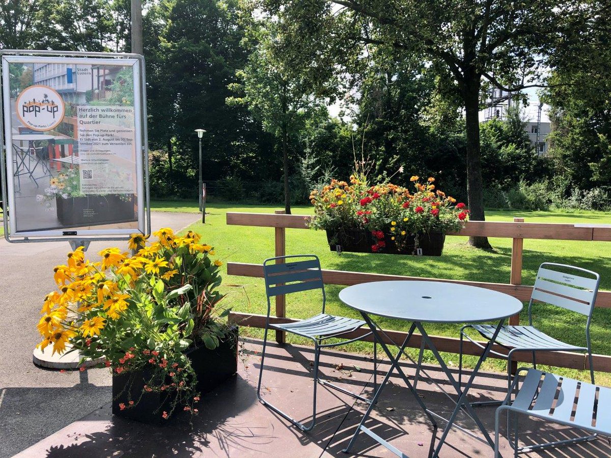 stadtluzern's tweet photo. Die «Pop-up-Parks» sind in der zweiten Runde. Wiederum hat die Stadtgärtnerei mit der Stadtplanung und Initiant/innen aus den Quartieren kreative Flächen entworfen und umgesetzt🌸✍👷♂️
Mehr Infos unter: https://t.co/B1s7kA5GUM
#popupparks #stadtluzern https://t.co/Ybu6v3ZeEd
