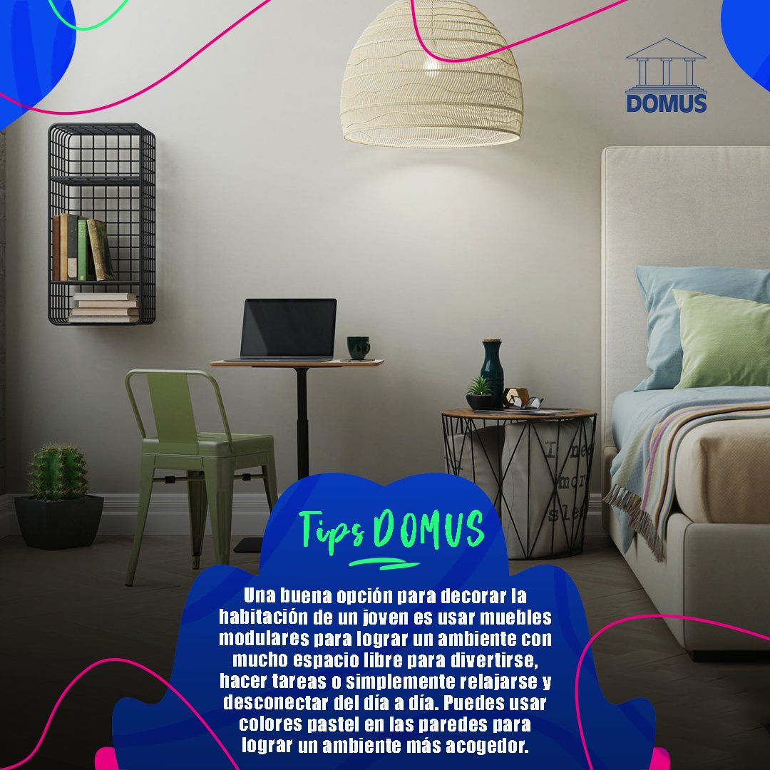 inmodomus's tweet photo. Una buena opción para decorar la habitación 🛏 de un joven es usar #mueblesmodulares 🛋 para lograr un ambiente con mucho espacio libre para divertirse 😉, hacer tareas o simplemente relajarse y desconectar del día a día. 🏠😊
#InmobiliariaDOMUS #ConsejosDOMUS https://t.co/QhkTMAAplA