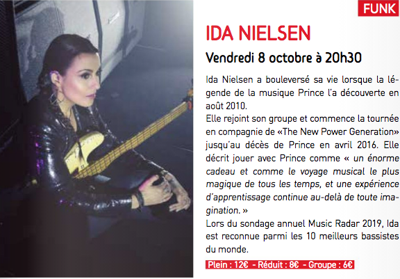 AulnaySousBois's tweet photo. [AGENDA] 📆 Avis aux amateurs de funk, le vendredi 8 octobre à 20h30, Ida Nielsen, ancienne membre du groupe "The New Power Generation", vous attend au Nouveau Cap pour un concert !

EN SAVOIR PLUS 👉https://t.co/rw25sXEKM2 https://t.co/cEgWnnumIi