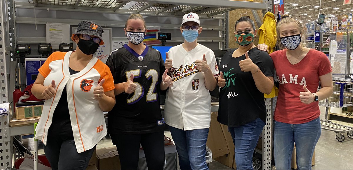 AlyshaKellie's tweet photo. Even heavy wind and rains couldn’t dull this teams spirit today. Day 5 of Spirit Week. #lowes2589 #sportsday #Loweslife #rolltide #Oriolesmagic #ravenspride @Ingram5Curtis @BrianMoorehea13 @AyersBekah @DianeS2589 @brittanyvarley2 https://t.co/IDrY2wONWe