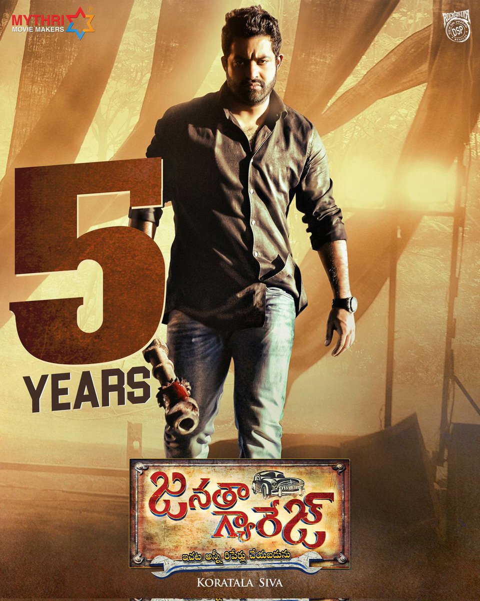 Mahesh Koneru (@smkoneru) on Twitter photo 5 Years for Young Tiger <a href="/tarak9999/">Jr NTR</a> and Blockbuster Director #KoratalaSiva’s #JanathaGarage
<a href="/Mohanlal/">Mohanlal</a> <a href="/Samanthaprabhu2/">Samantha</a> <a href="/MenenNithya/">Nithya Menen</a> <a href="/LahariMusic/">Lahari Music</a> <a href="/MythriOfficial/">Mythri Movie Makers</a>
Rockstar <a href="/ThisIsDSP/">DEVI SRI PRASAD</a> Musical 💥
#5YearsOfJanathaGarage 🔥 5 Years for Young Tiger <a href="/tarak9999/">Jr NTR</a> and Blockbuster Director #KoratalaSiva’s #JanathaGarage
<a href="/Mohanlal/">Mohanlal</a> <a href="/Samanthaprabhu2/">Samantha</a> <a href="/MenenNithya/">Nithya Menen</a> <a href="/LahariMusic/">Lahari Music</a> <a href="/MythriOfficial/">Mythri Movie Makers</a>
Rockstar <a href="/ThisIsDSP/">DEVI SRI PRASAD</a> Musical 💥
#5YearsOfJanathaGarage 🔥