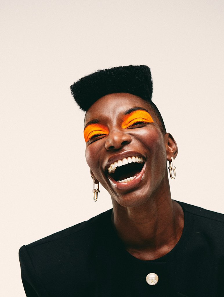 Michaela Coel for ELLE UK Oct 2021 photographed by Danny Kasirye.