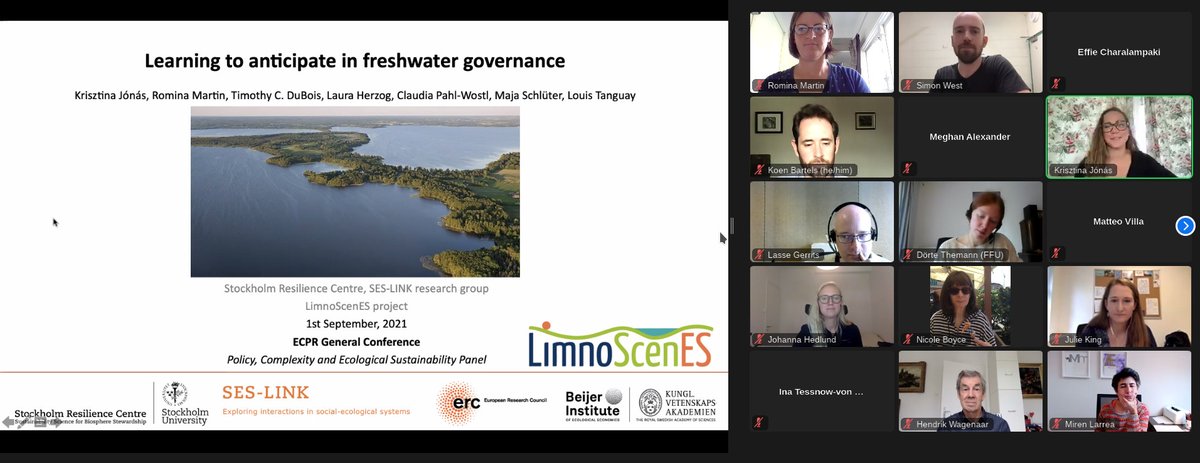 limnoscenes's tweet photo. The #water council as a venue of #learning - thanks @krisztijonas for presenting your study and our case at  #ecprgc2021, Julie King for her great reflections and @sim_patrickwest and Koen Bartel for facilitating the session https://t.co/3wjOEB3JUX ! https://t.co/xeo1fWrrEl