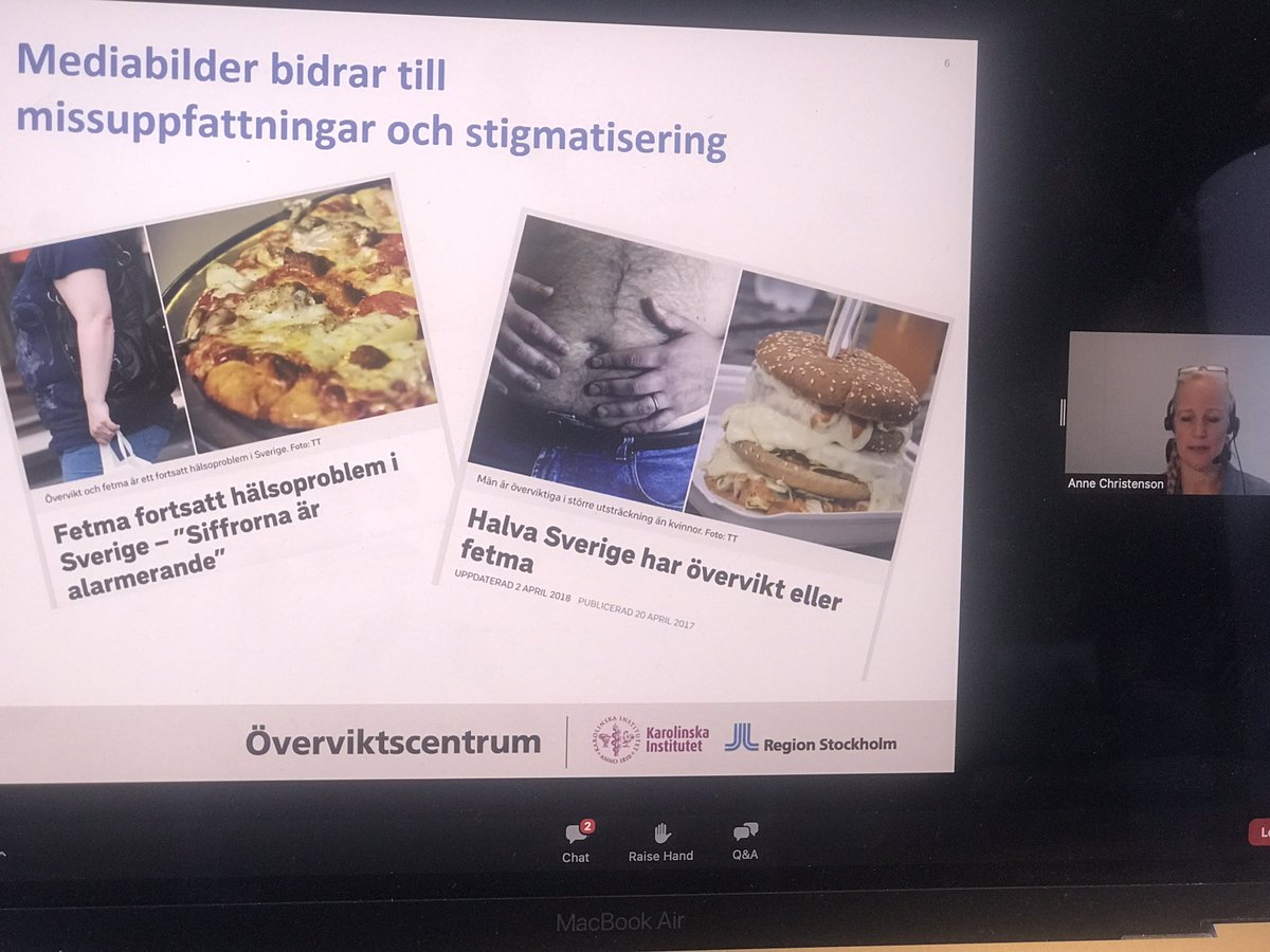 TheresiaSH's tweet photo. Lunchföreläsning med @eatit_io och Anne Christenson om viktstigma och hur vården (och media) kan bidra till att minska stigmat (istället för att öka). https://t.co/Mk9mW3RkpY