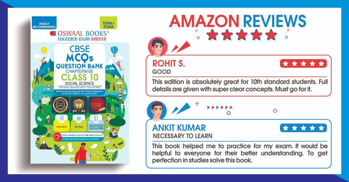oswaal_books's tweet photo. Dear students,
Thank you for your valuable feedback about Oswaal CBSE MCQs Question Bank Chapterwise For Term-I, Class 10, Social Science
Your appreciation helps us stay motivated.
Shop Now: https://t.co/36Q6tAWXOV
#OswaalBooks #cbseterm1 #cbseclass10 #class10socialscience https://t.co/M3J8yN0Sfn