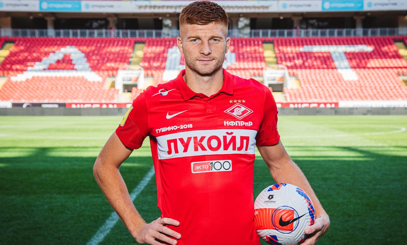 Maximiliano Caufriez of Spartak Moscow in action during the UEFA