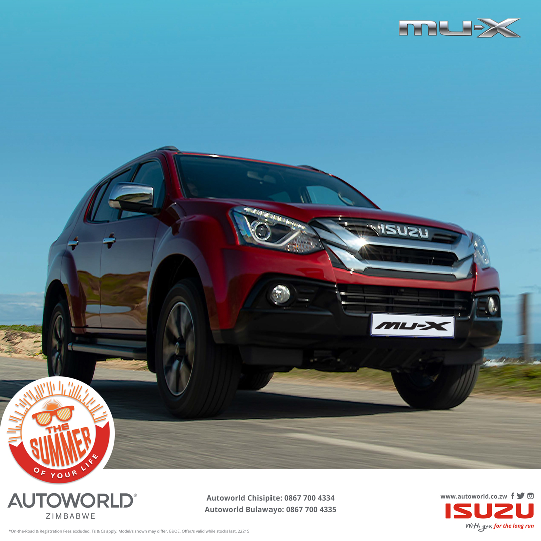 AutoworldZ's tweet image. Experience summer like never before with the stylish Isuzu mu-X! 

#AutoworldZW #Isuzu #muX #TheSummerOfYourLife
