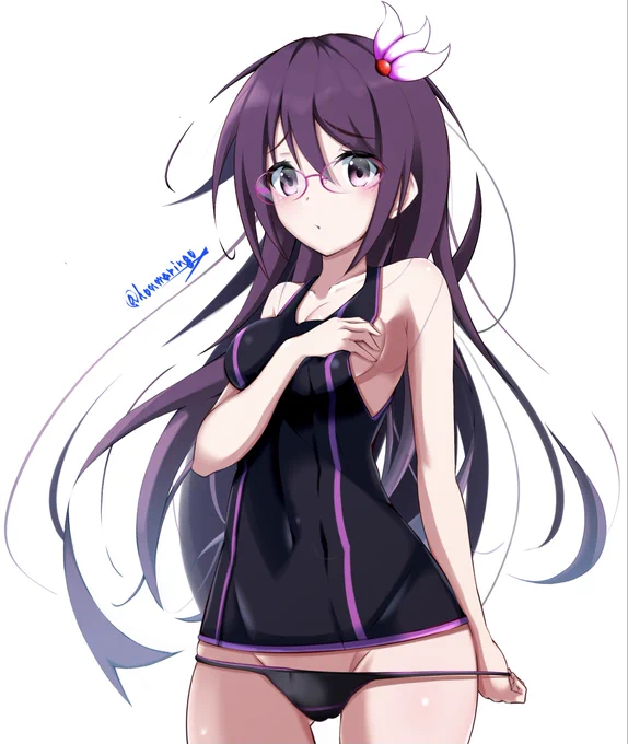 #艦これ版深夜の真剣お絵描き60分一本勝負
#艦これ版真剣お絵描き60分一本勝負_20210901
如月ちゃん水着中破? 