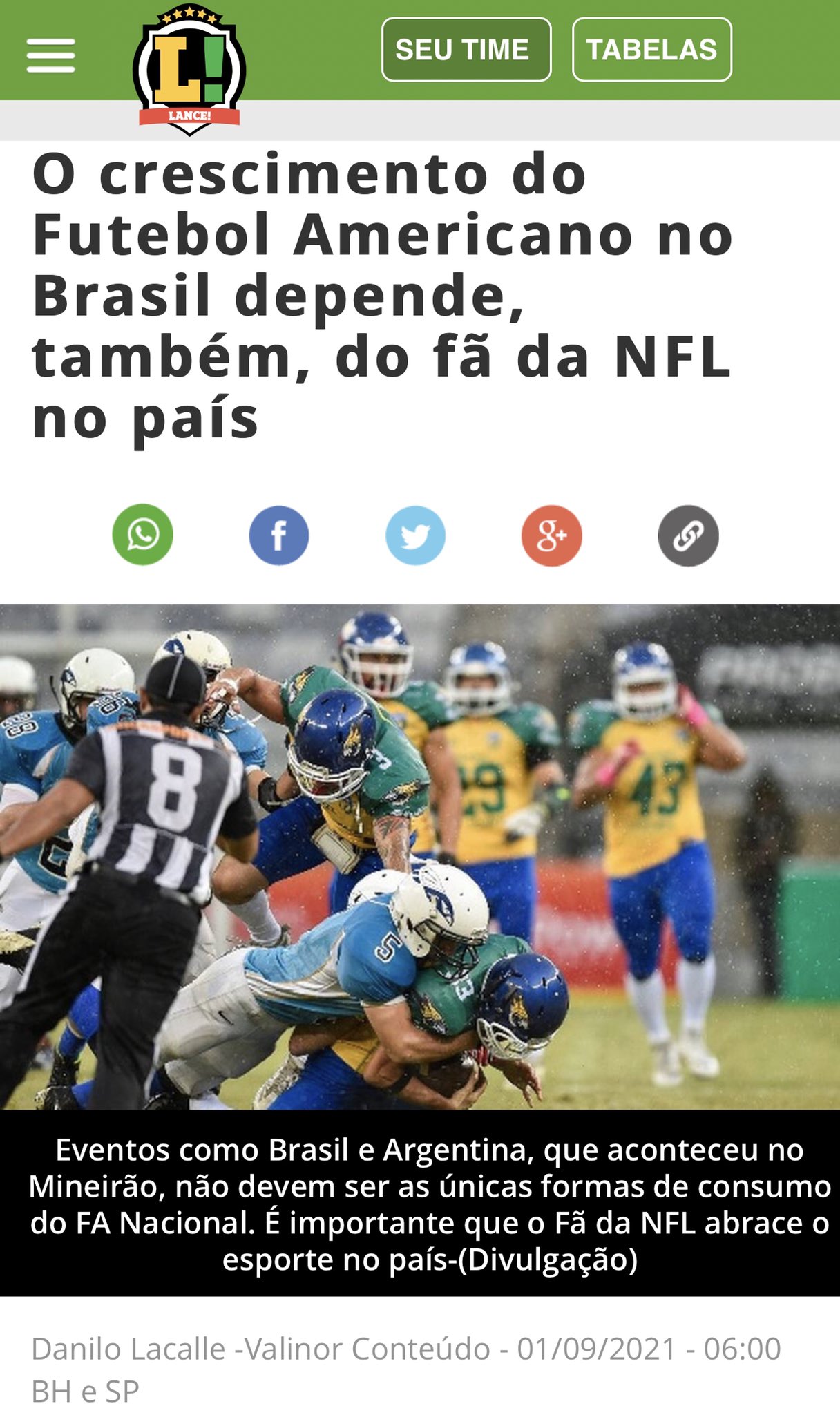 O crescimento do Futebol Americano no Brasil depende, também, do