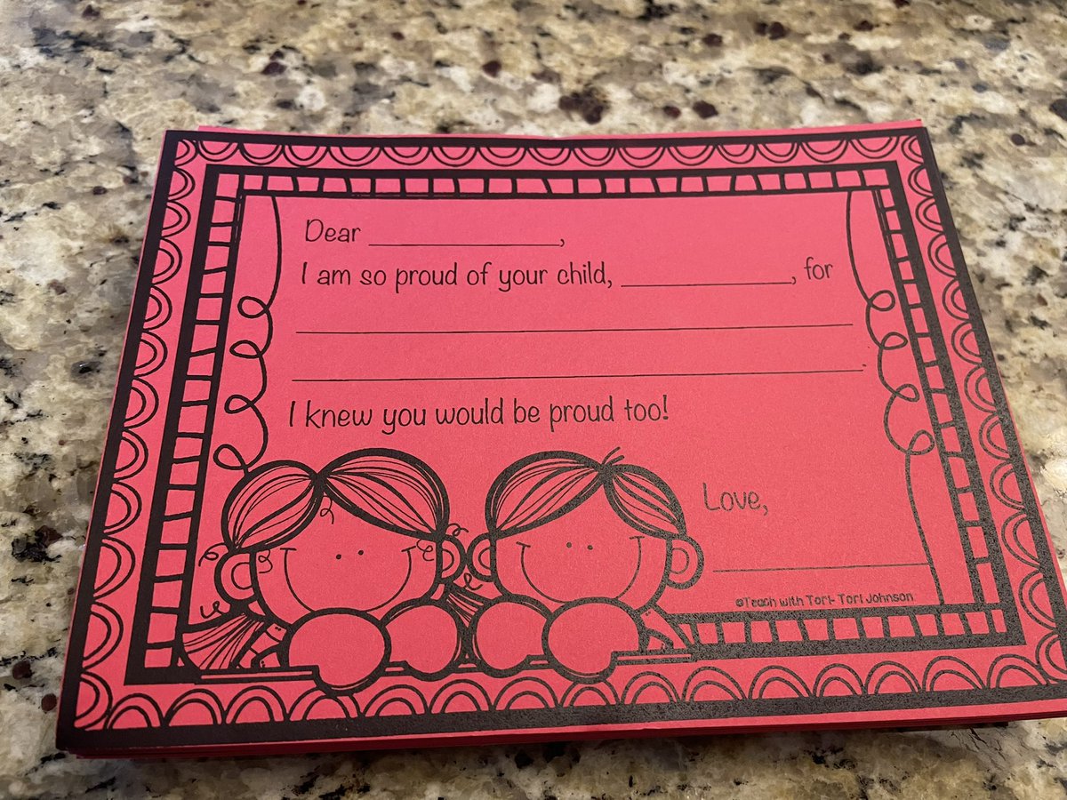 CherishToday08's tweet photo. Struggle with sending home Happy Notes? I fill out the top & bottom for all my students. Then when I see something that makes me proud of the student, I just pull their card and complete it! I have the same card in 9 colors! #teachertwitter #tip #happynotes (purchased from TPT) https://t.co/ap8bbgZnt0