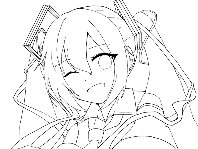 線画配布のtwitterイラスト検索結果